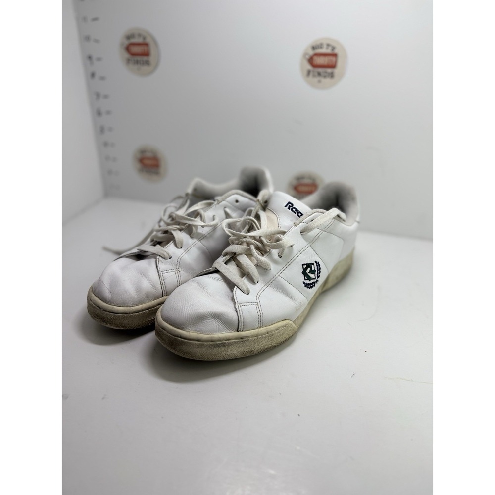 Reebok NPC Insignia Men's Size 10.5 Vintage Classic White Navy Sneaker Shoes